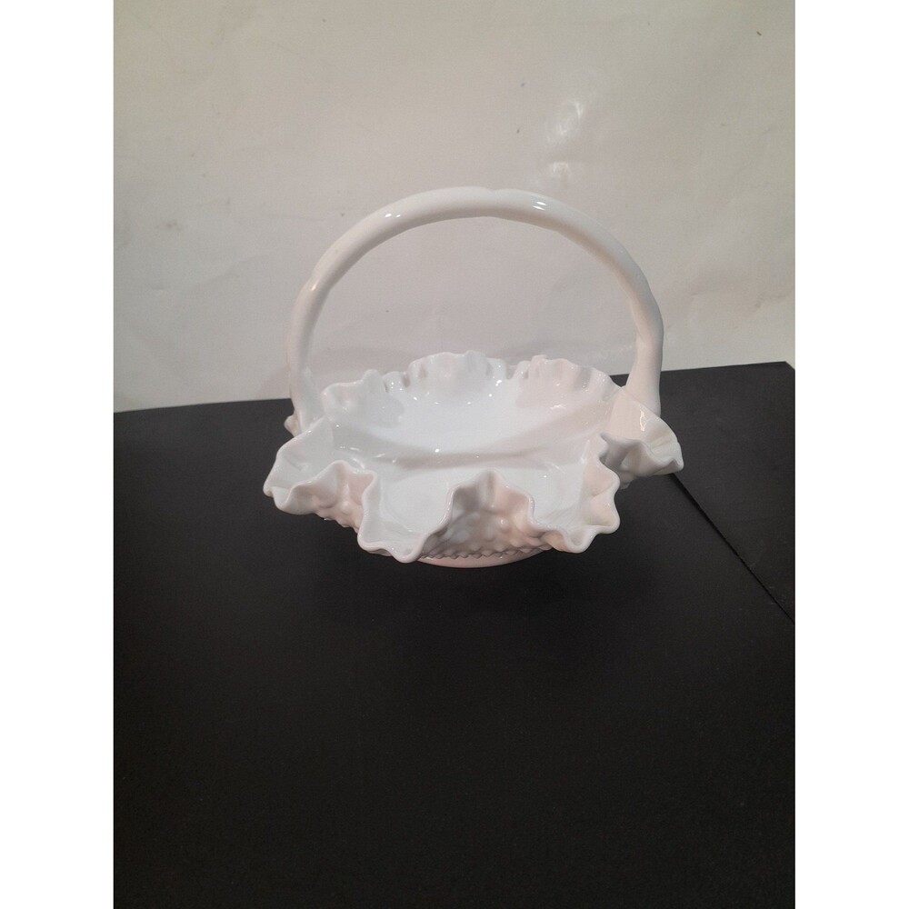 Fenton Hobnail Basket 8 inch diameter